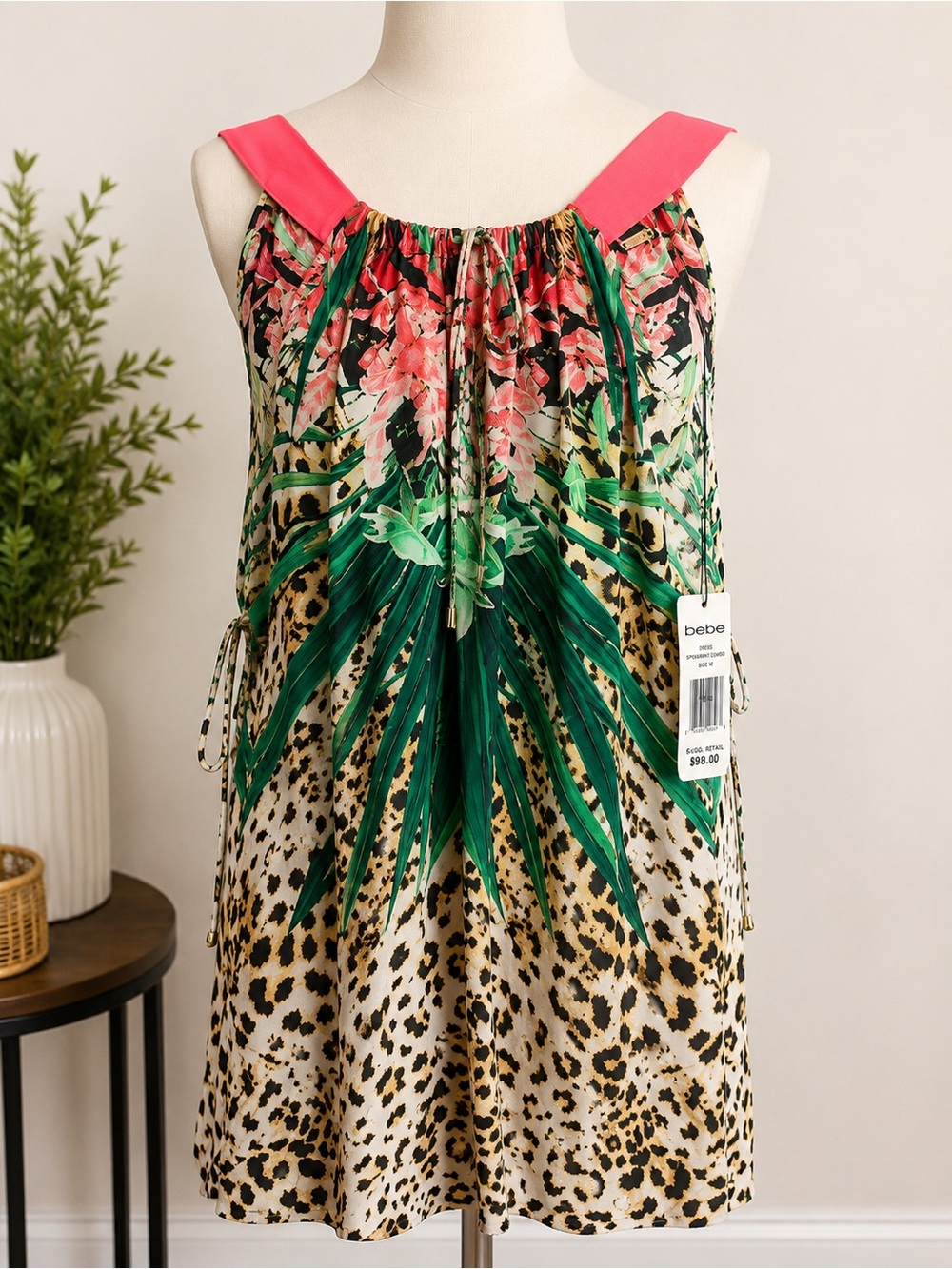 NWT Elie Tahari Luanne Silk Blouse XS Tropical Leopard Print $248 MSRP